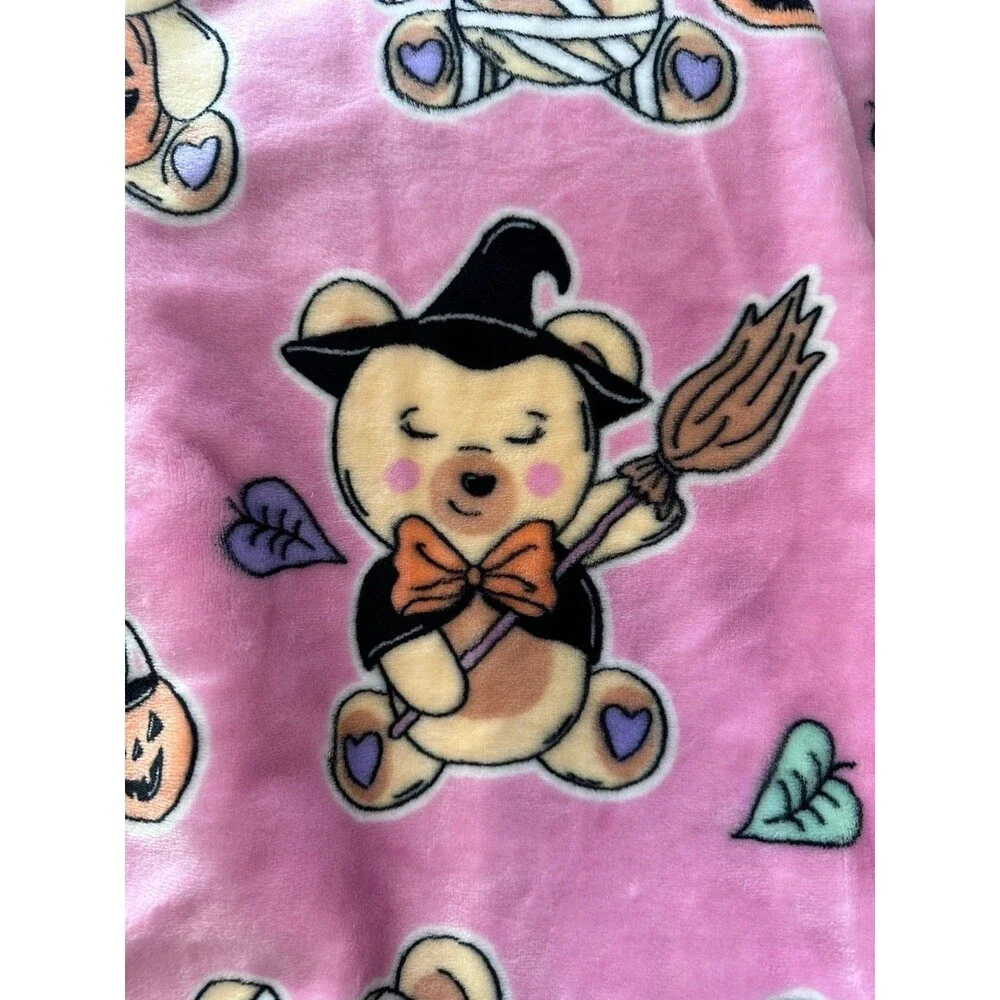 Betsy Johnson Pink Halloween Bears Ultra Plush Throw Blanket  50 x 70 In￼